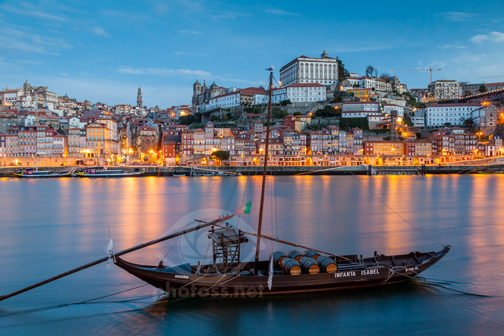 Blue Hour on Douro River in Port.