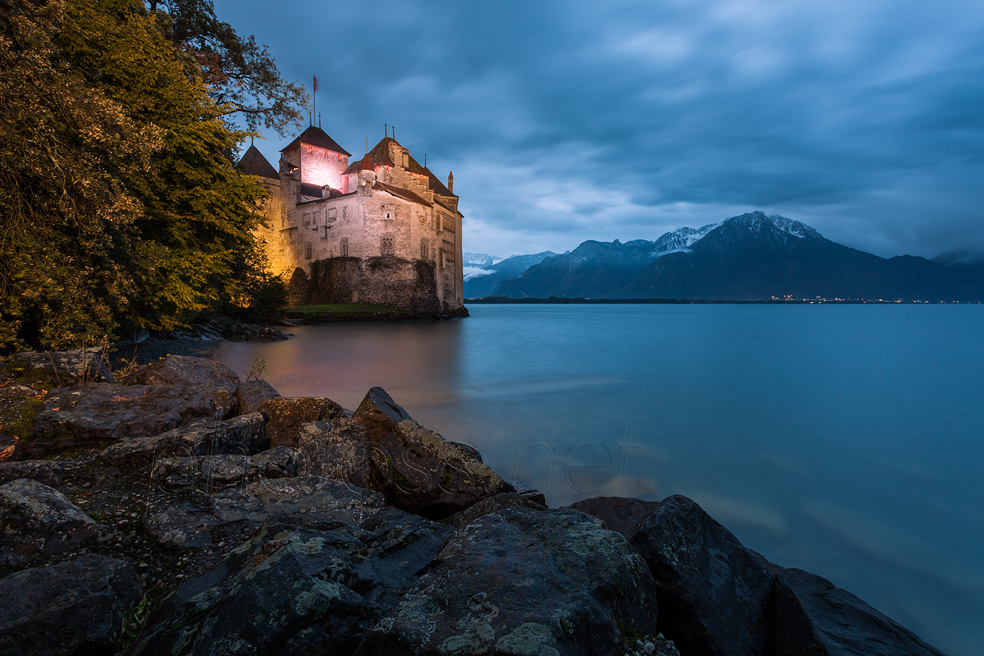 Chateau de Chillon at night. Slawek Staszczuk Photography.